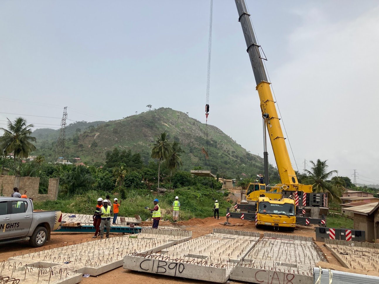 Reinforced concrete bridge superstructure under construction at a Punctum Construction project site in Ghana